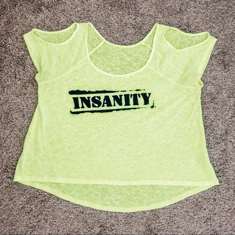 NEON INSANITY cold shoulder crop top!